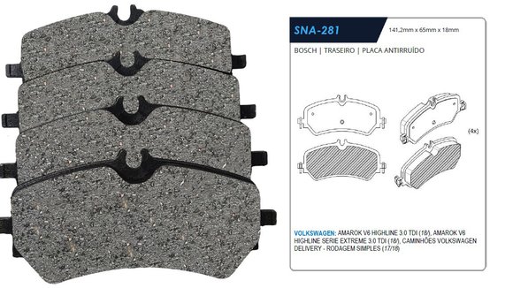 Imagen de PASTILLAS DE FRENO TRASERAS VW AMAROK 3.0 TDI 2018